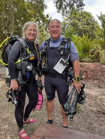 Coach Vegas McCain in full dive gear before a training dive